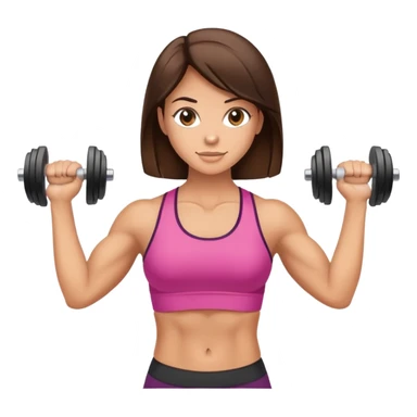 Tan Brunette lifting weights sticker