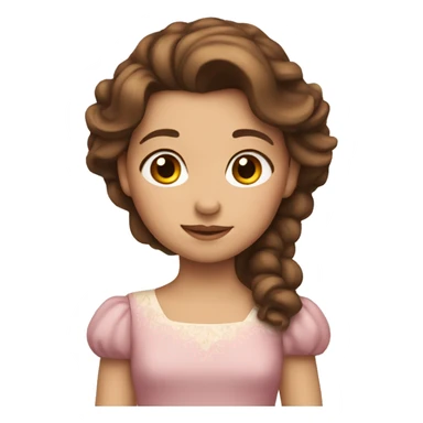 little princess with brown hair  sticker