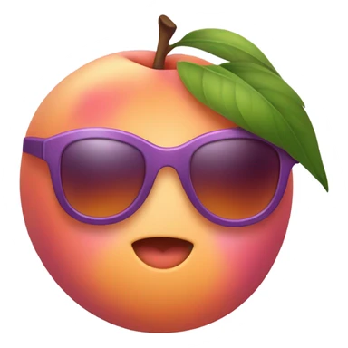 Happy peach with purple sunglasses  sticker