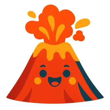 vibrant toon style smiling volcano sticker