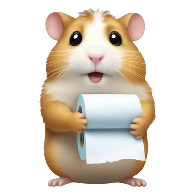 Hamster holding toilet paper sticker
