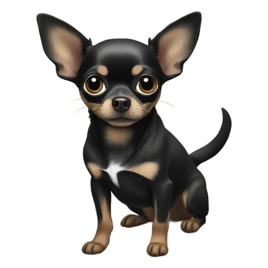 Black chihuahua on a beach sticker