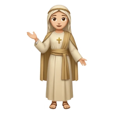 fullbody Jerusalem woman in Jesus-era clothes, simple emoji style sticker