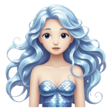 Lunar mermaid and the moon with more details  sticker