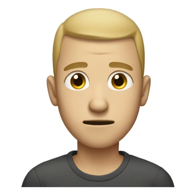 very long faced sad boy with buzzcut dirty blonde hair sticker