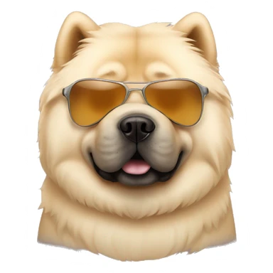 Cream chow chow with sunglasses sticker