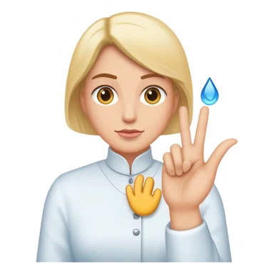 Main pour doigter, avec le pouce, le majeur et l'annulaire de levés et les autres doigts repliés sticker