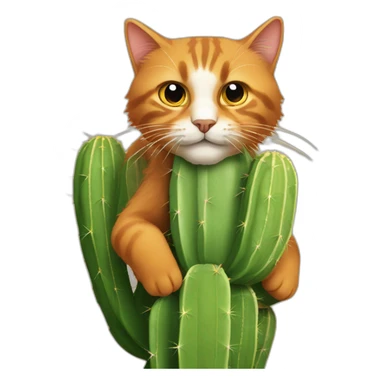 Un cactus qui fait un tchèque a un chat roux sticker