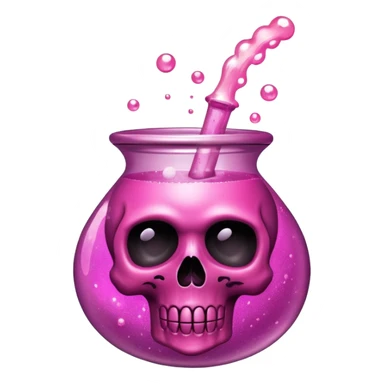 glitter toxic pink potion with dead symbol
 sticker