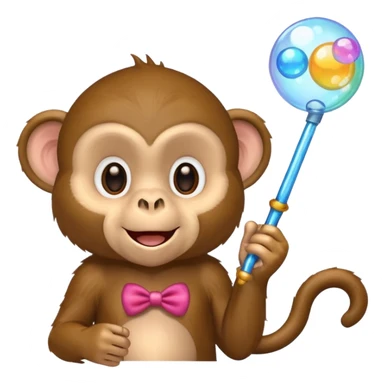 monkey blowing bubbles sticker