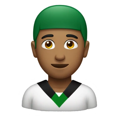 A person wearing Palestine colors sticker