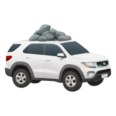 car and rocks hazard sticker