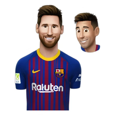 Messi qui fait un bisous à Ronaldo sticker