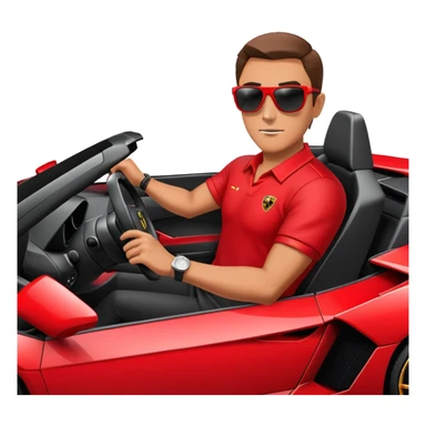 A man driving a Lamborghini  sticker