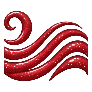 red glitter wave sticker