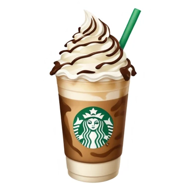 Iced white chocolate mocha Starbucks coffee with whipped cream sticker