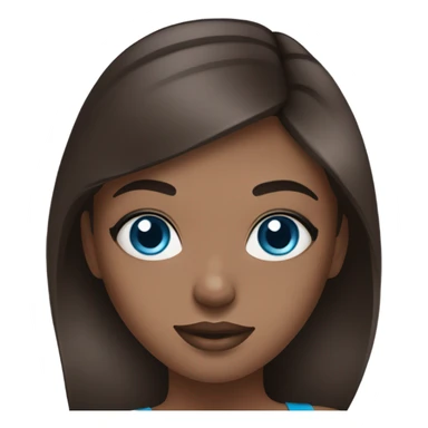 Brunett white girl with blue eyes and makeup kit sticker