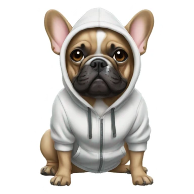 French bulldog wearing a hoodie  sticker