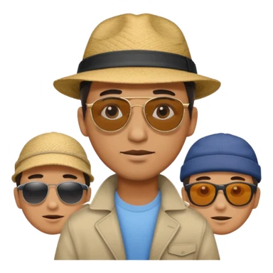 man searching something with people sticker