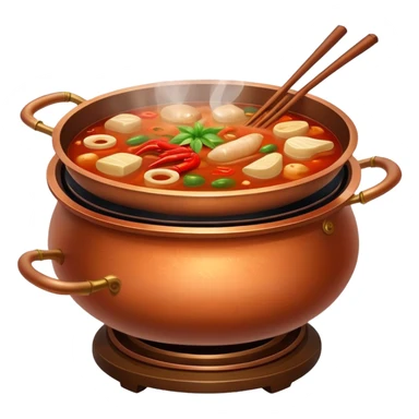 Old-style Sichuan hotpot with copper pot sticker