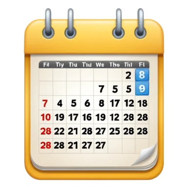 Calendar with 7 days per week sticker