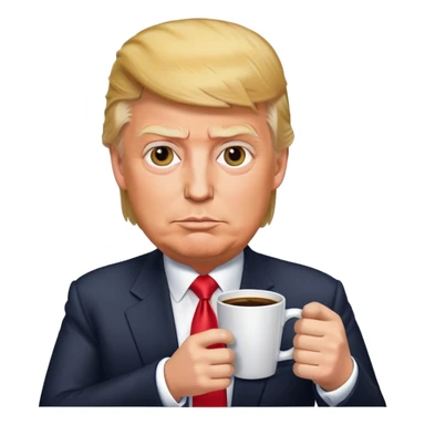 Donald trump with a coffee sticker