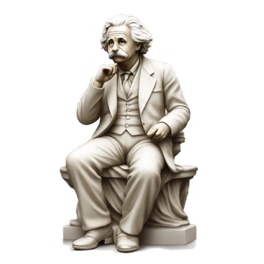 sitting philosopher-statue as albert einstein lean on hist fist sticker
