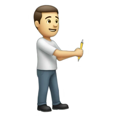 Man writing on a marker board sticker