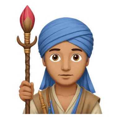 Man + turban + staff,Desert Nomads. sticker