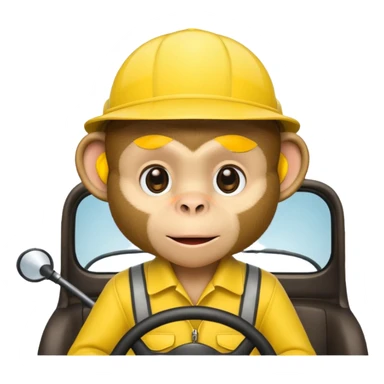 driver monkey with a yellow driver hat sticker