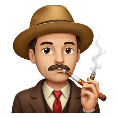 a suspicious person smoking a cigar sticker