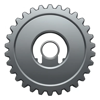 settings gear icon for site navigation. just one gear. no happy face, just grey. only 6 gear bumps sticker