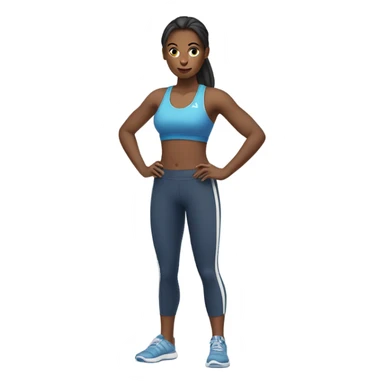 sporty woman in gym outfit seen from front sticker
