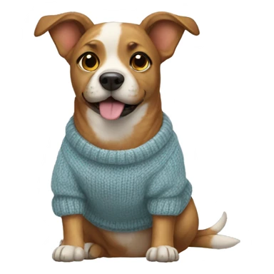 Dog wearing a sweater sticker
