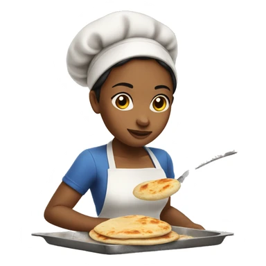 Girl cooking pupusas sticker
