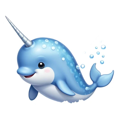 A cute narwhal with its spiraling horn swims through the icy waters, spreading joy and magic sticker