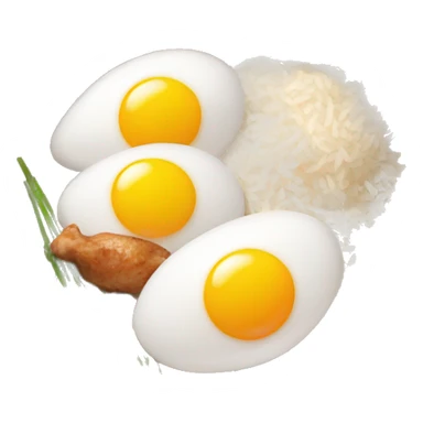 rice bowl with two eggs and two chicken drumstick sticker