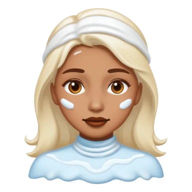 white icing on woman just on the face area sticker