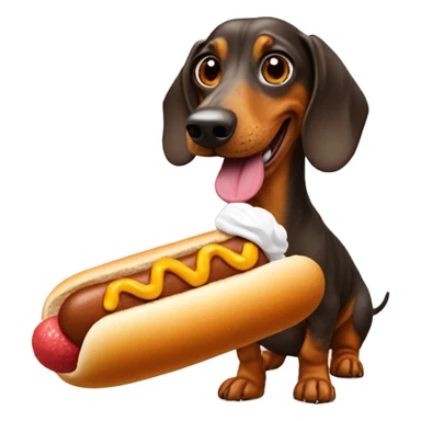 Weiner dog with a hotdog costume eating ice cream sticker