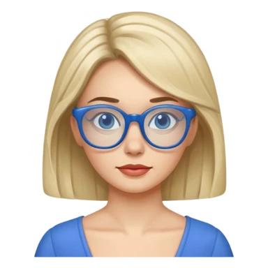 blue glasses and blue dressed woman sticker