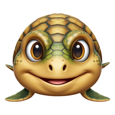 Cinematic Comical Sea Turtle Portrait Emoji, Head tilted dramatically with an exaggeratedly amused expression, featuring a boldly patterned, domed shell and wide, comically expressive eyes full of playful disbelief, Simplified yet hilariously expressive features, highly detailed, glowing with a slightly sassy oceanic glow, high shine, dramatic yet playful, stylized with an air of cheeky marine mischief, soft glowing outline, capturing the essence of a meme-worthy sea turtle that looks ready to glide its way into viral fame! sticker