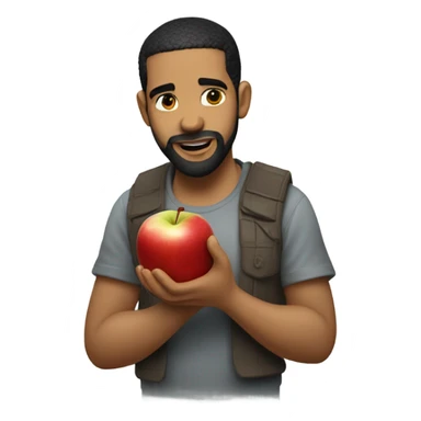 drake eating an apple sticker