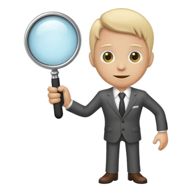 Magnifying glass that has limbs and a suit on(should look like the character Rodger from Dandy’s World) sticker