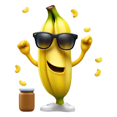 peanut butter jelly time banana sticker