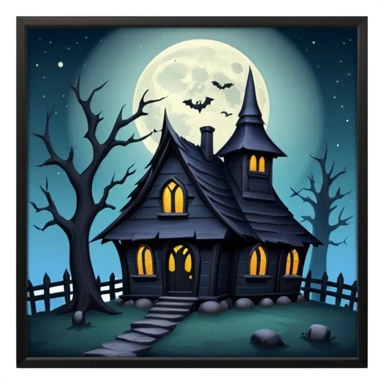 black witch house full moon sticker