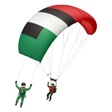 a palestinian flag with a paraglider, respect scrupulously the correct shapes and colours of the palestinian flag, try again sticker