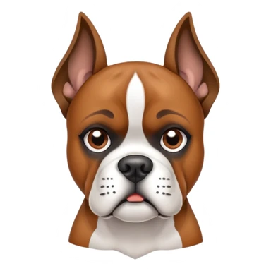 Boxer dog with ears up sticker