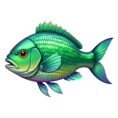 River fish perch green sticker