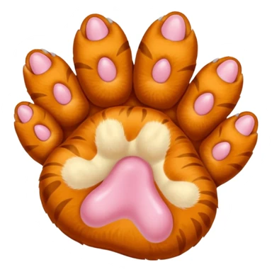 Furry Cat paw with six toes sticker