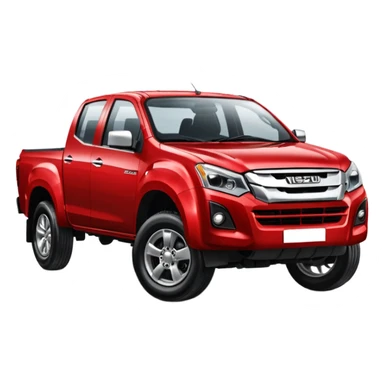 red isuzu d-max pickup truck driving  sticker